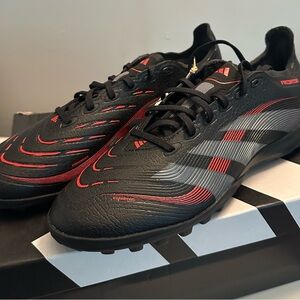 adidas Predator Club Turf Soccer Cleats Mens Black Sneakers Athletic ID3768